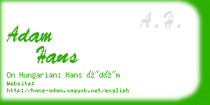 adam hans business card